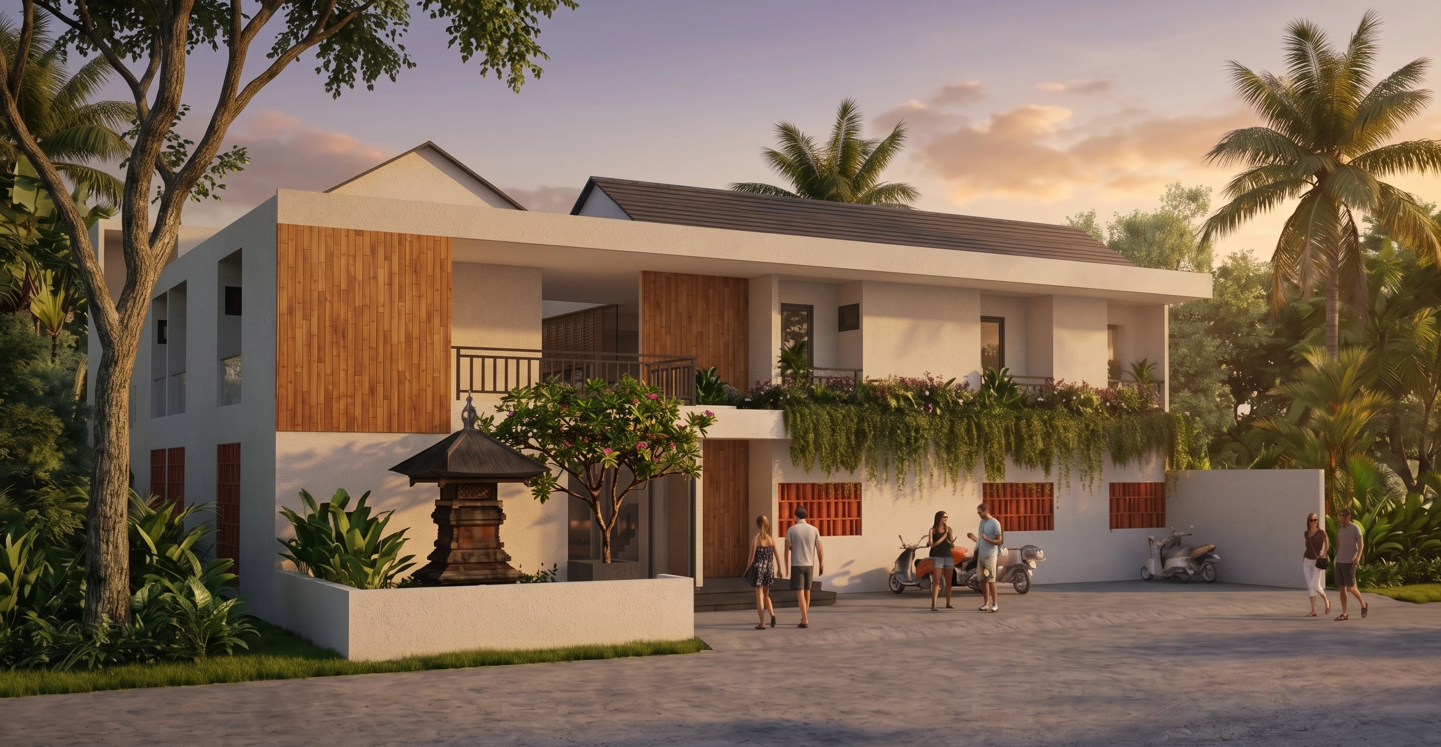 HAVN building seen from the left, rendered exterior view